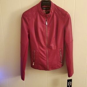 Faux leather hot pink jacket Size S